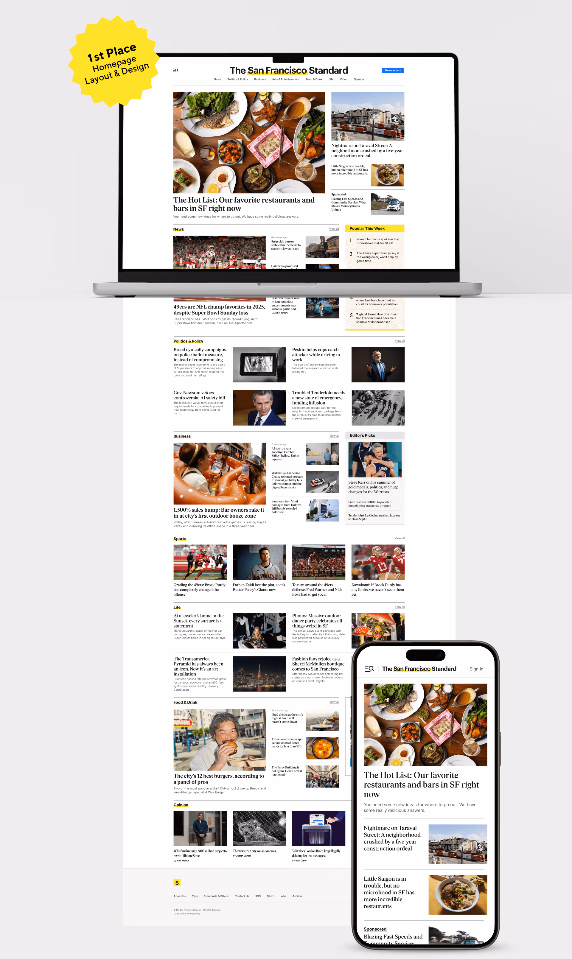 The redesigned homepage on desktop and mobile
